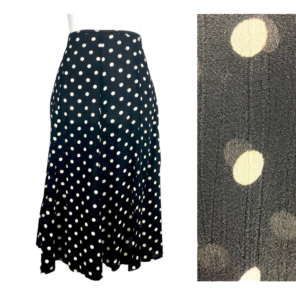 •VINTAGE• Rayon 1990s Polka Dot Skirt VTG 90s